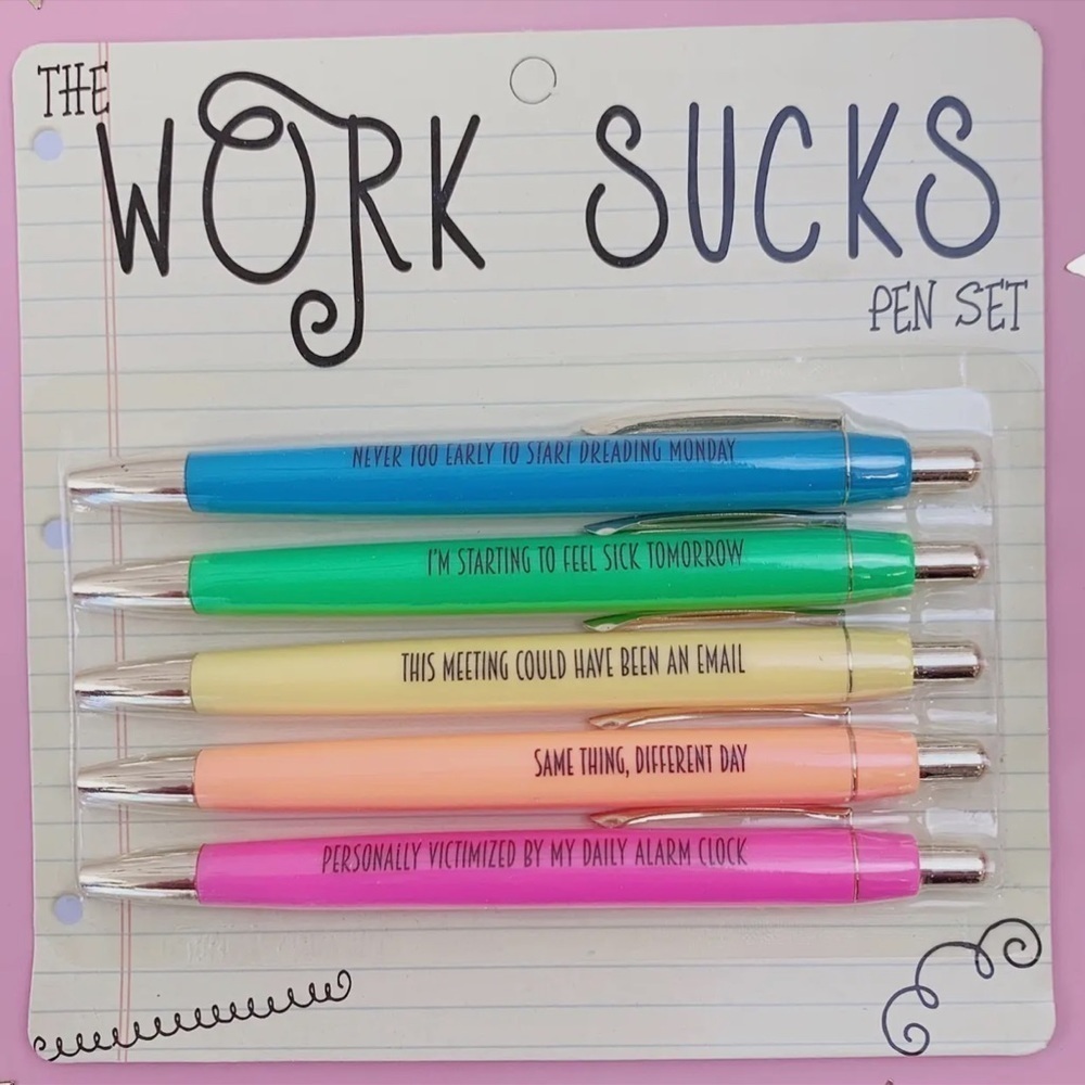 Brand New~ Work Sucks Pen Set 😒